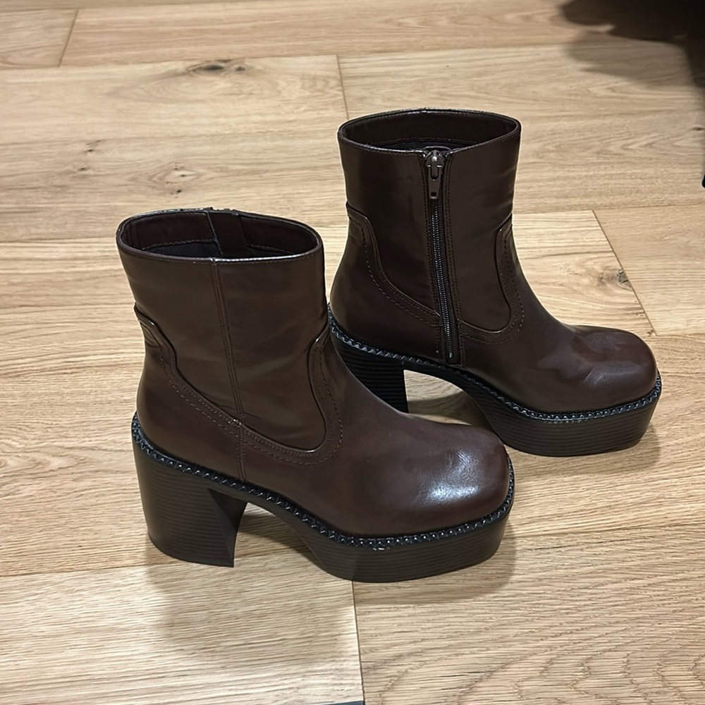 DONATING SOON- Platform Booties - brown boots - Call It Spring
